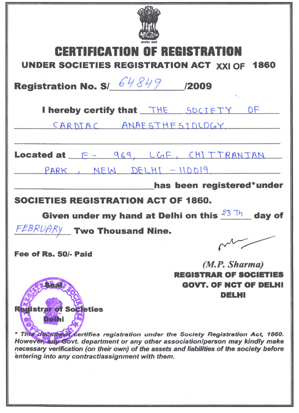 Proof of Registered Office